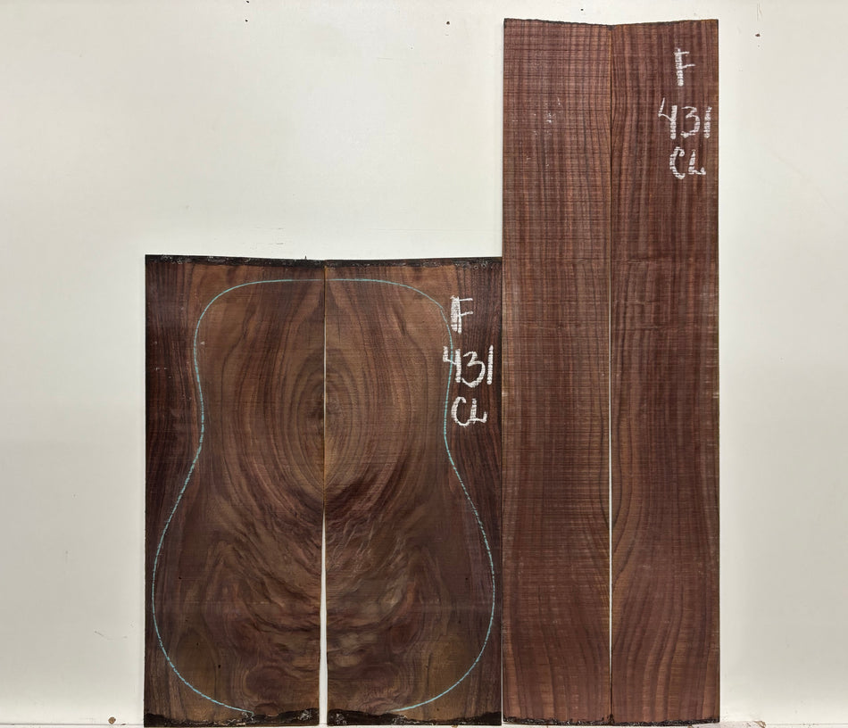 Figured Indian Rosewood Classical Guitar Back & Side Set #431