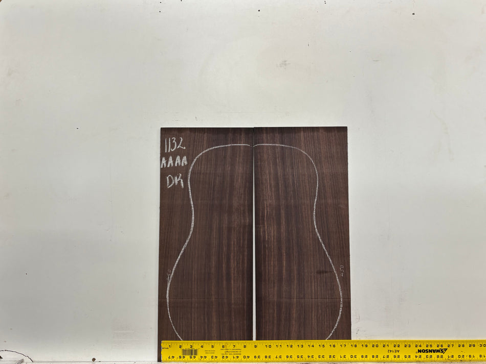 East Indian Rosewood Dreadnought AAAA Grade Guitar Back & Side Set #1132 - Exotic Wood Zone