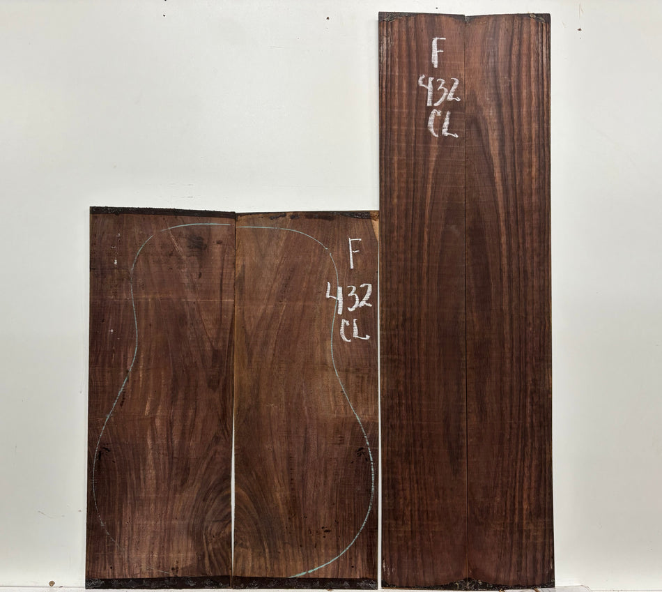 Figured Indian Rosewood Classical Guitar Back & Side Set #432