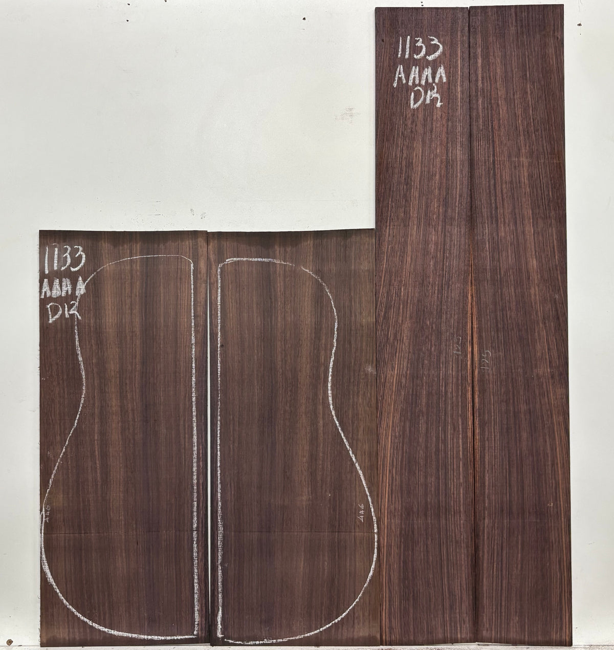 East Indian Rosewood Dreadnought AAAA Grade Guitar Back & Side Set #1133 - Exotic Wood Zone