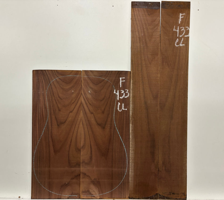 Figured Indian Rosewood Classical Guitar Back & Side Set #433