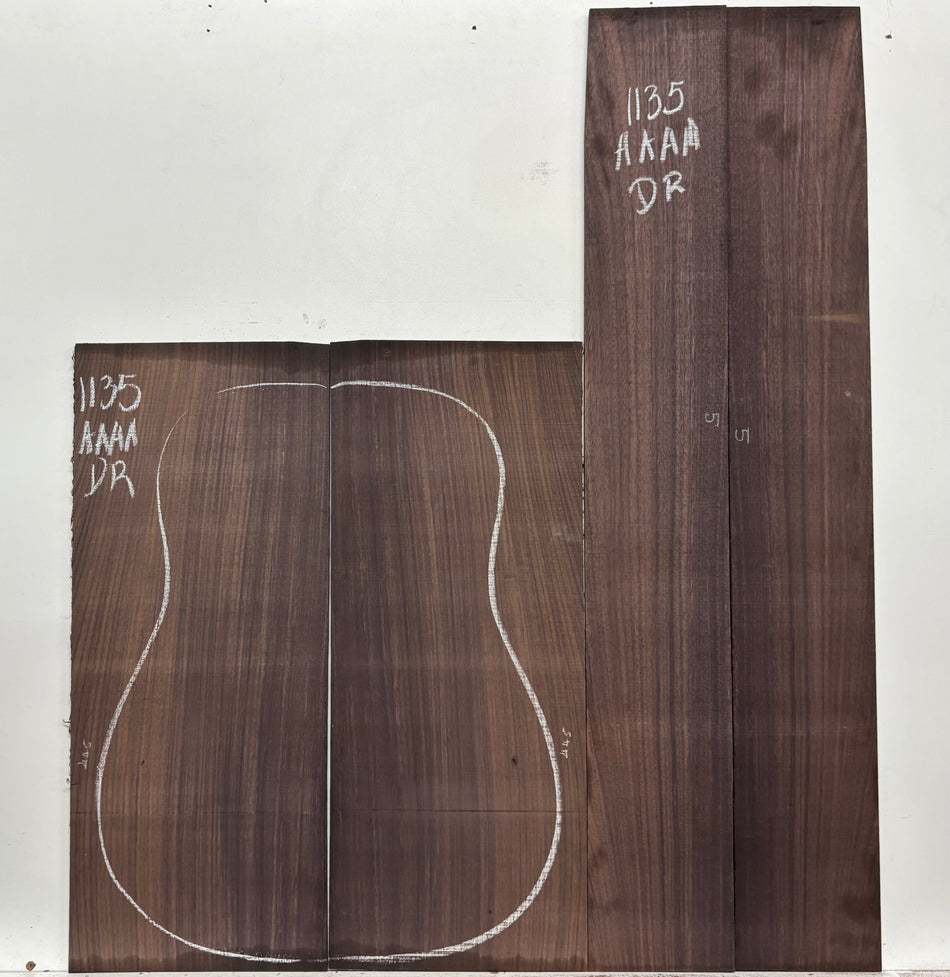 East Indian Rosewood Dreadnought AAAA Grade Guitar Back & Side Set #1135 - Exotic Wood Zone