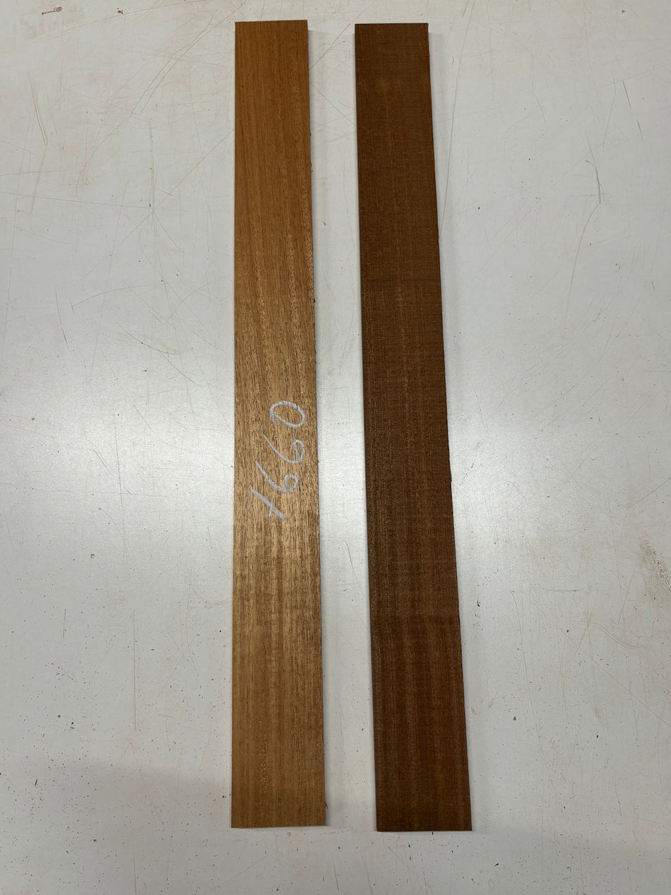 2 Pack, 2 Species African Mahogany + Sapele Thin Stock Lumber 31"x3"x1/2"  #7660 - Exotic Wood Zone
