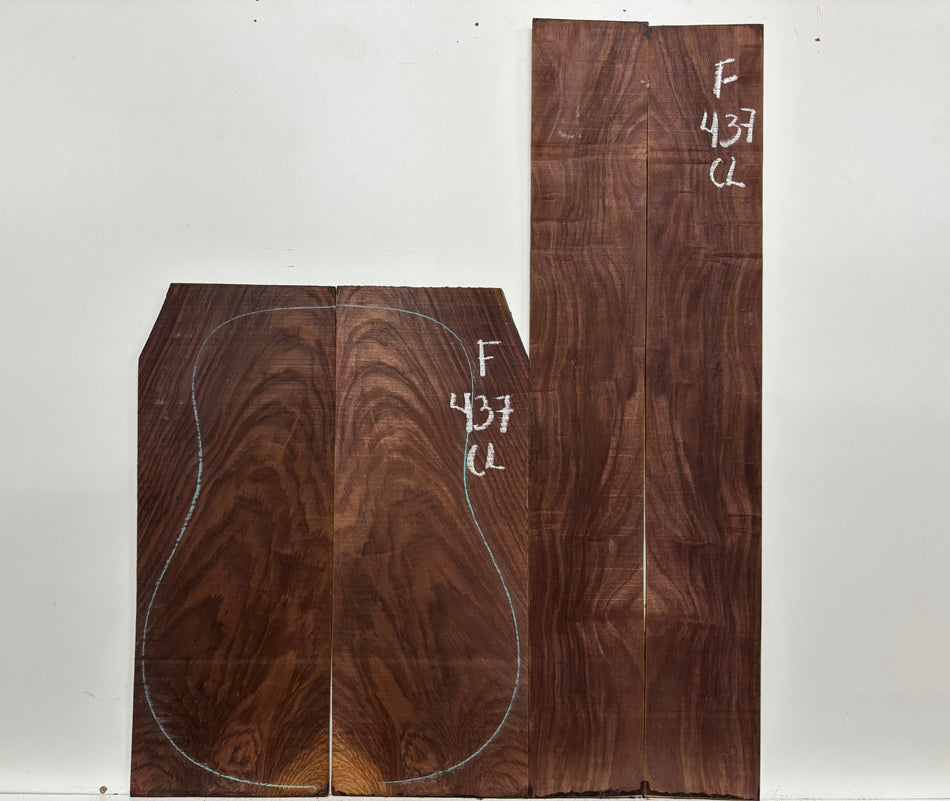 Figured Indian Rosewood Classical Guitar Back & Side Set #437