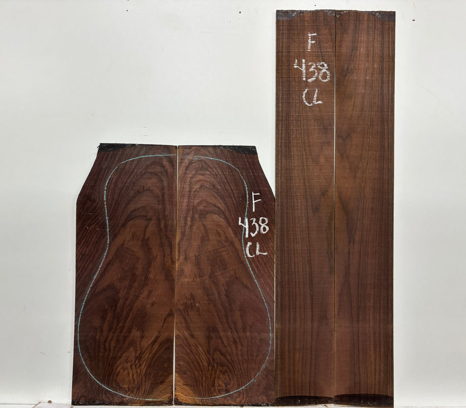 Figured Indian Rosewood Classical Guitar Back & Side Set #438