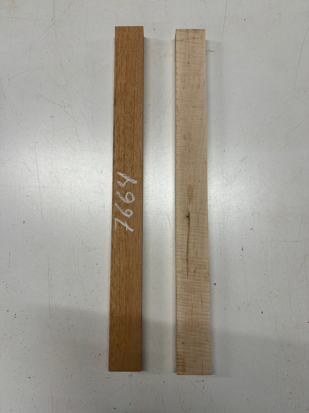 2 Pack, 2 Species Spanish Cedar + Flame Maple Thin Stock Lumber 21"x1-7/8"x7/8" #7664 - Exotic Wood Zone