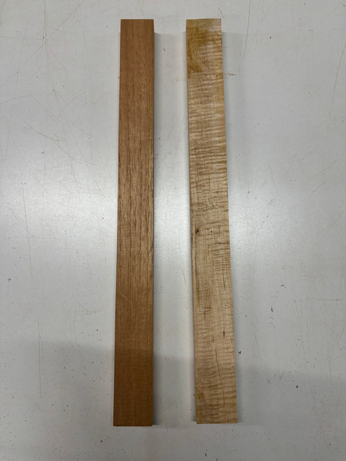 2 Pack, 2 Species Spanish Cedar + Flame Maple Thin Stock Lumber 21"x1-7/8"x7/8" #7664 - Exotic Wood Zone