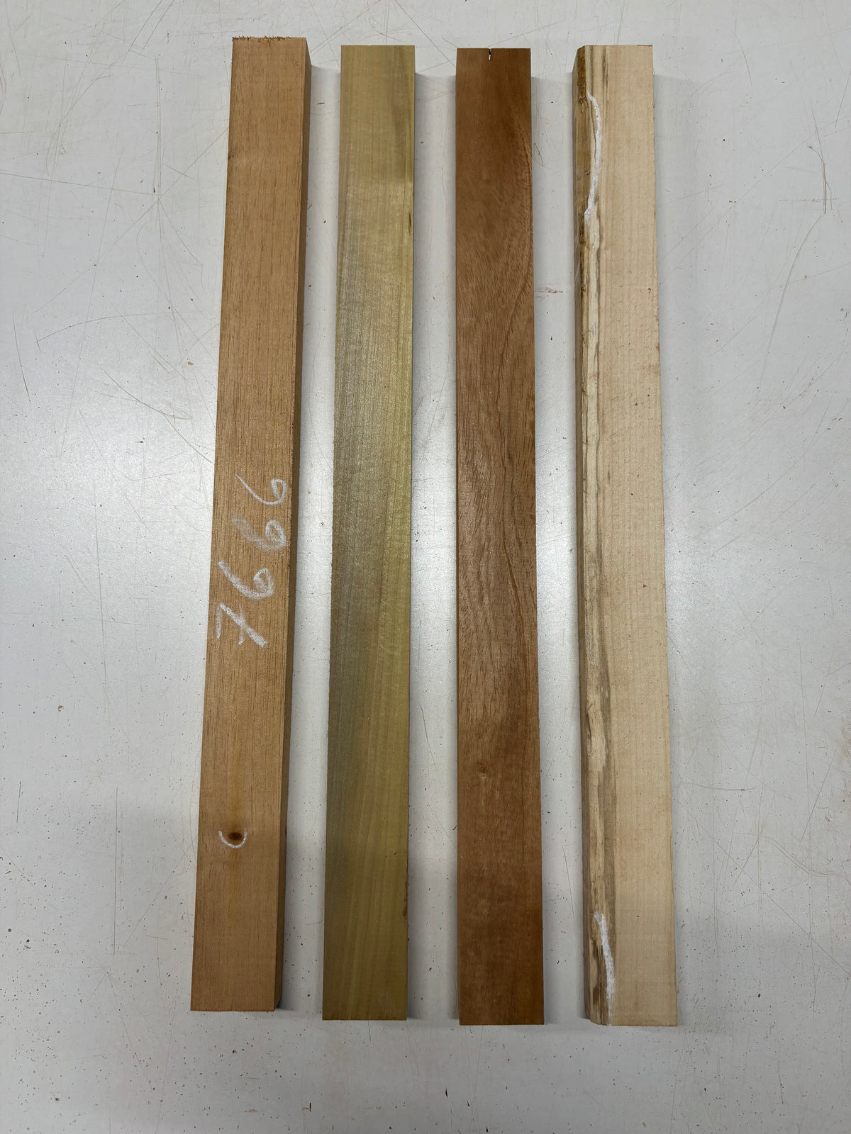 4 Pack, 3 Species Basswood + Spanish Cedar + Poplar Thin Stock Lumber 24"x2"x1"#7666 - Exotic Wood Zone