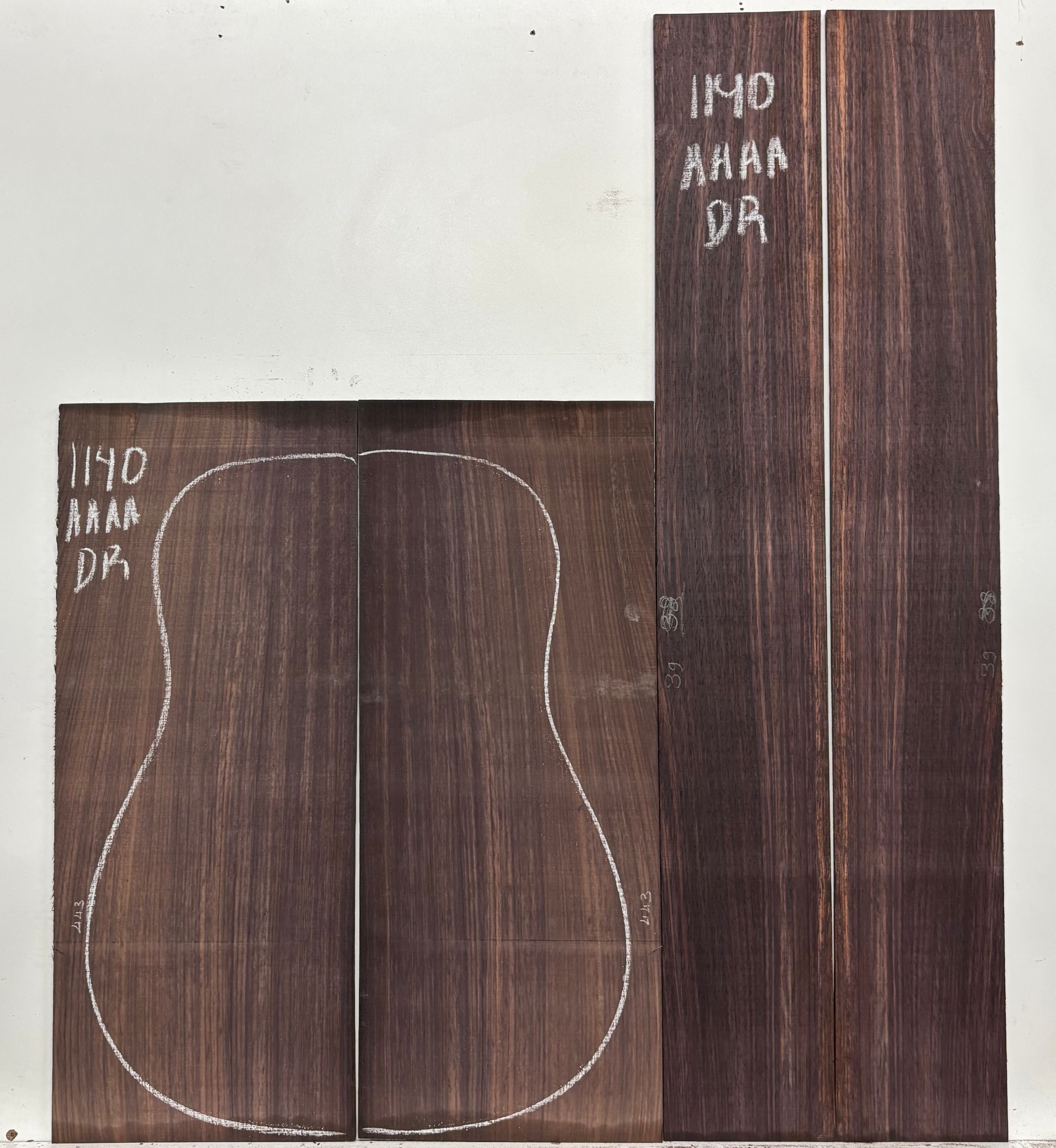 East Indian Rosewood Dreadnought AAAA Grade Guitar Back & Side Set #1140 - Exotic Wood Zone