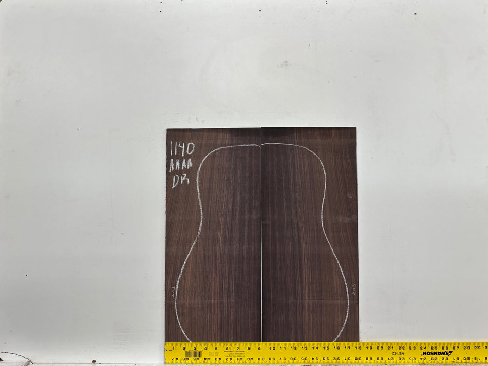 East Indian Rosewood Dreadnought AAAA Grade Guitar Back & Side Set #1140 - Exotic Wood Zone