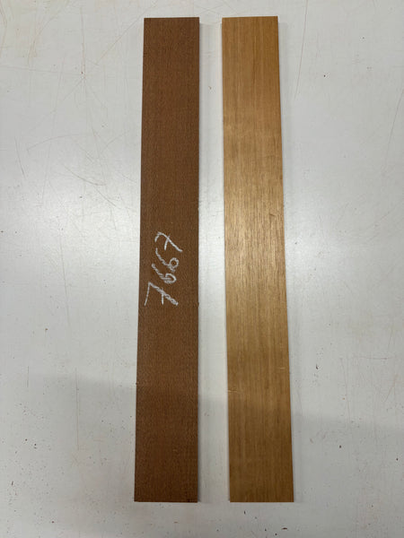 2 Pack, 2 Species Leopardwood + Spanish Cedar Fingerboard Blanks  25"x3"x3/8"#7667 - Exotic Wood Zone