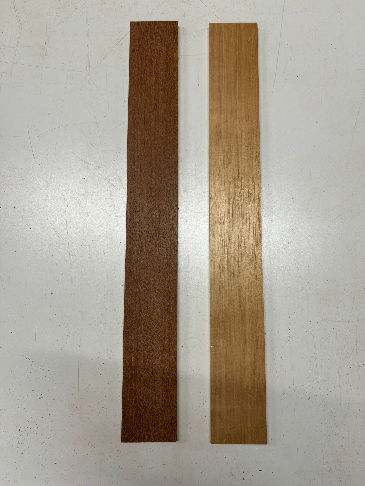 2 Pack, 2 Species Leopardwood + Spanish Cedar Fingerboard Blanks  25"x3"x3/8"#7667 - Exotic Wood Zone