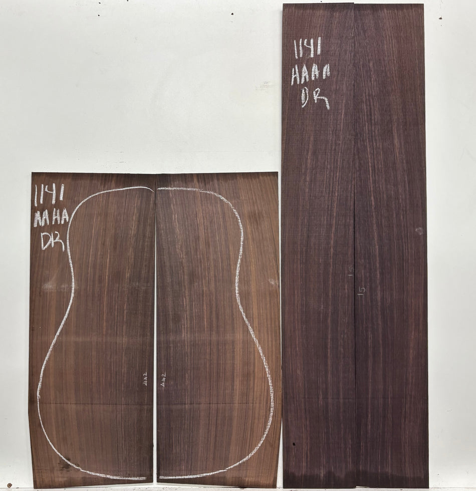 East Indian Rosewood Dreadnought AAAA Grade Guitar Back & Side Set #1141 - Exotic Wood Zone