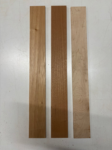 3 Pack, 2 Species Spanish Cedar + Birdseye Maple Thin Stock Lumber  #7669 - Exotic Wood Zone