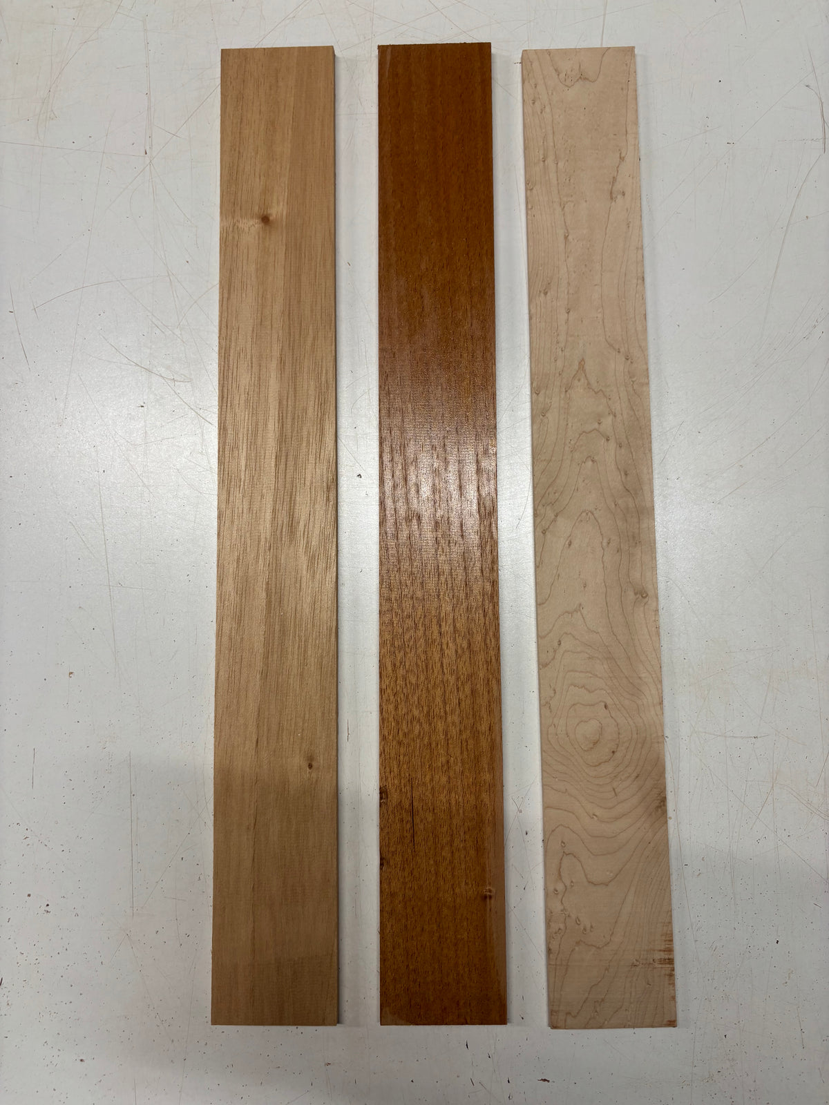 3 Pack, 2 Species Spanish Cedar + Birdseye Maple Thin Stock Lumber  #7669 - Exotic Wood Zone
