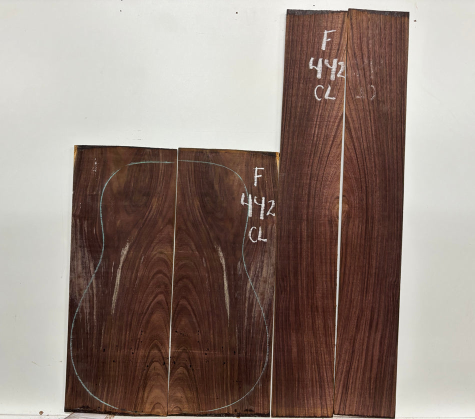 Figured Indian Rosewood Classical Guitar Back & Side Set #442