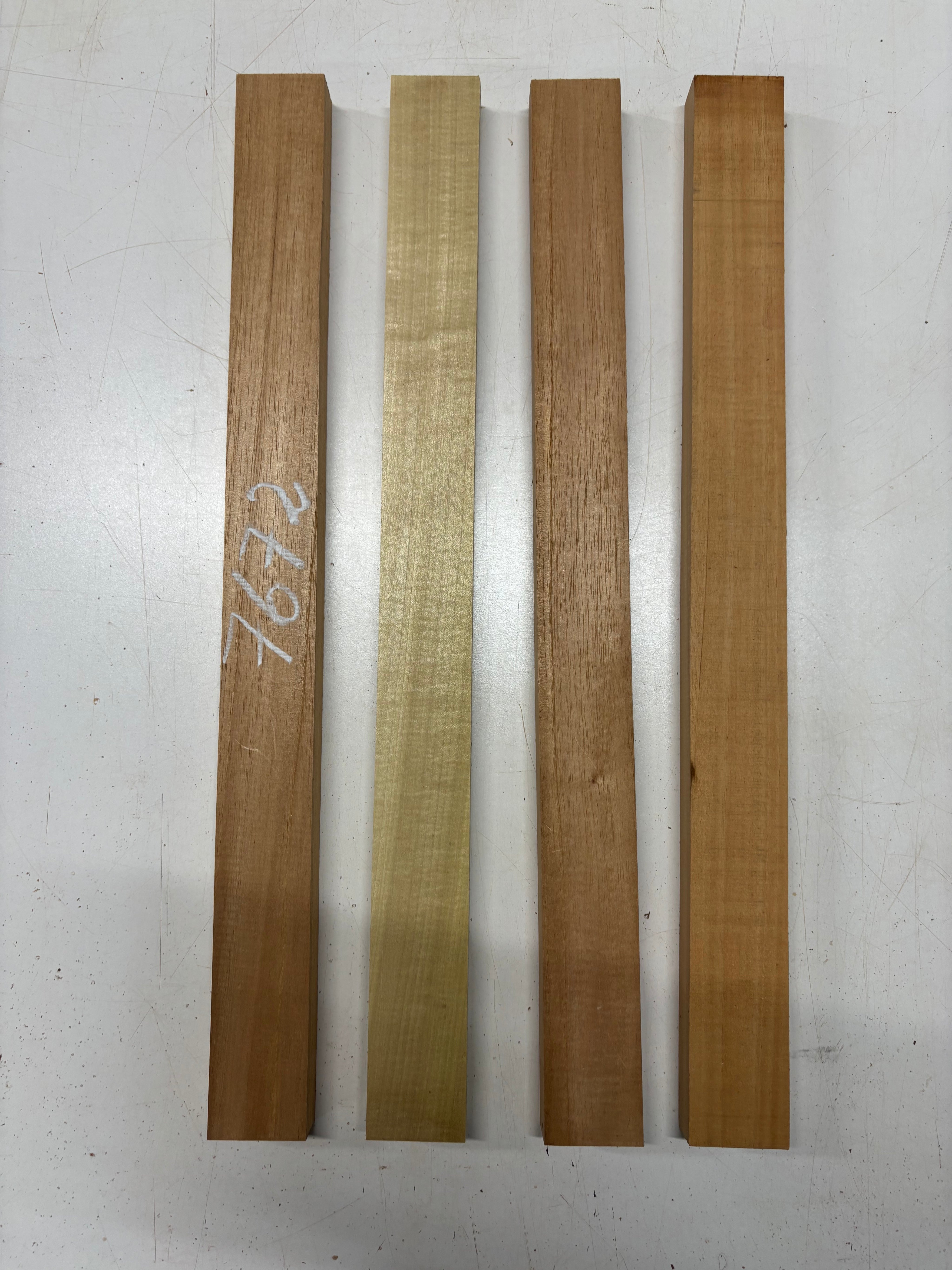 4 Pack, 2 Species Poplar + Spanish Cedar Thin Stock Lumber 22"x1-7/8"x1"#7672 - Exotic Wood Zone