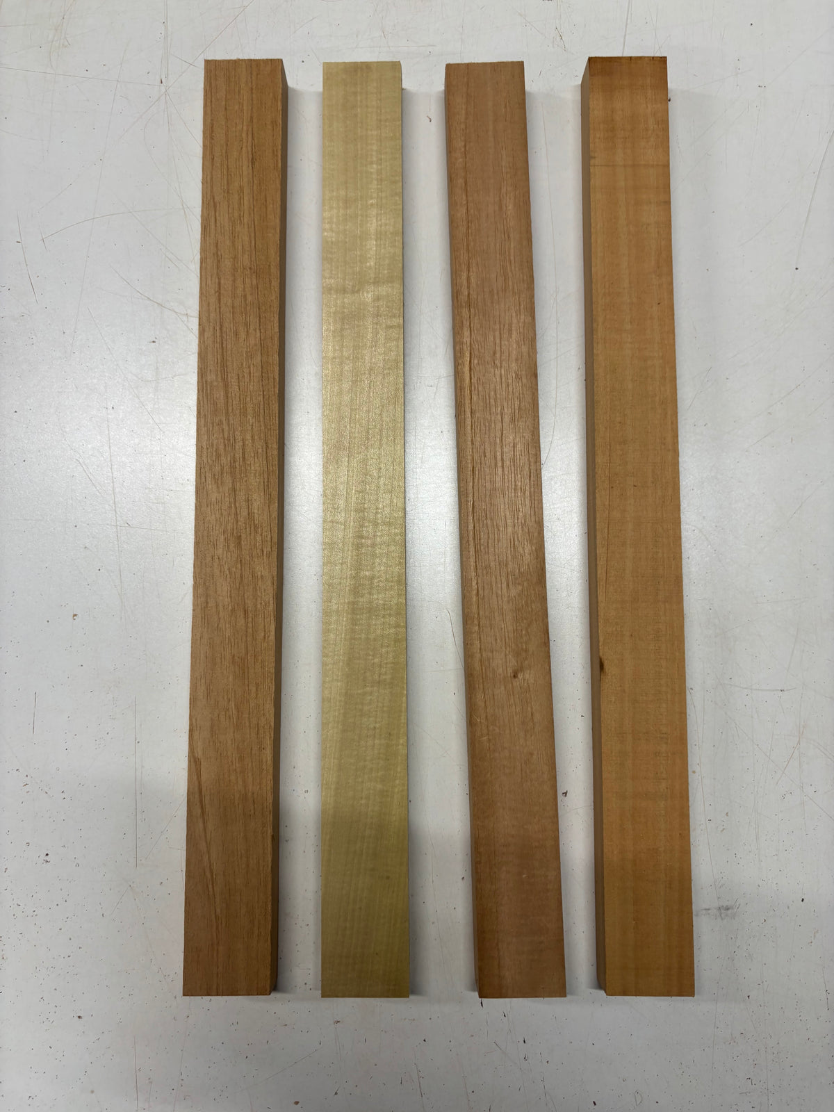 4 Pack, 2 Species Poplar + Spanish Cedar Thin Stock Lumber 22"x1-7/8"x1"#7672 - Exotic Wood Zone