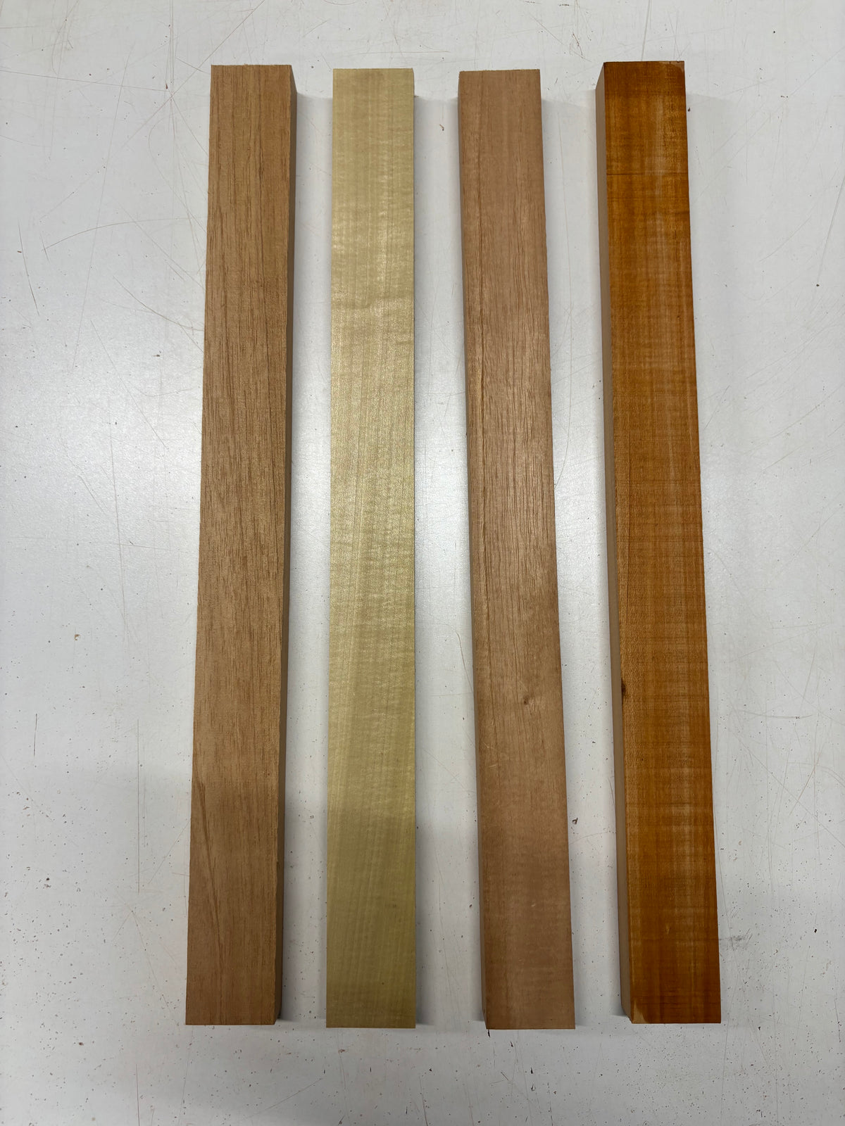4 Pack, 2 Species Poplar + Spanish Cedar Thin Stock Lumber 22"x1-7/8"x1"#7672 - Exotic Wood Zone