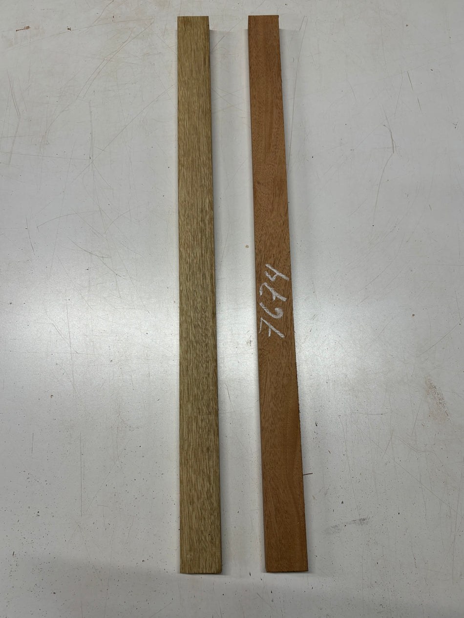 2 Pack, 2 Species African Mahogany + White Limba Thin Stock Lumber  31"x-1-7/8"x1"#7674 - Exotic Wood Zone