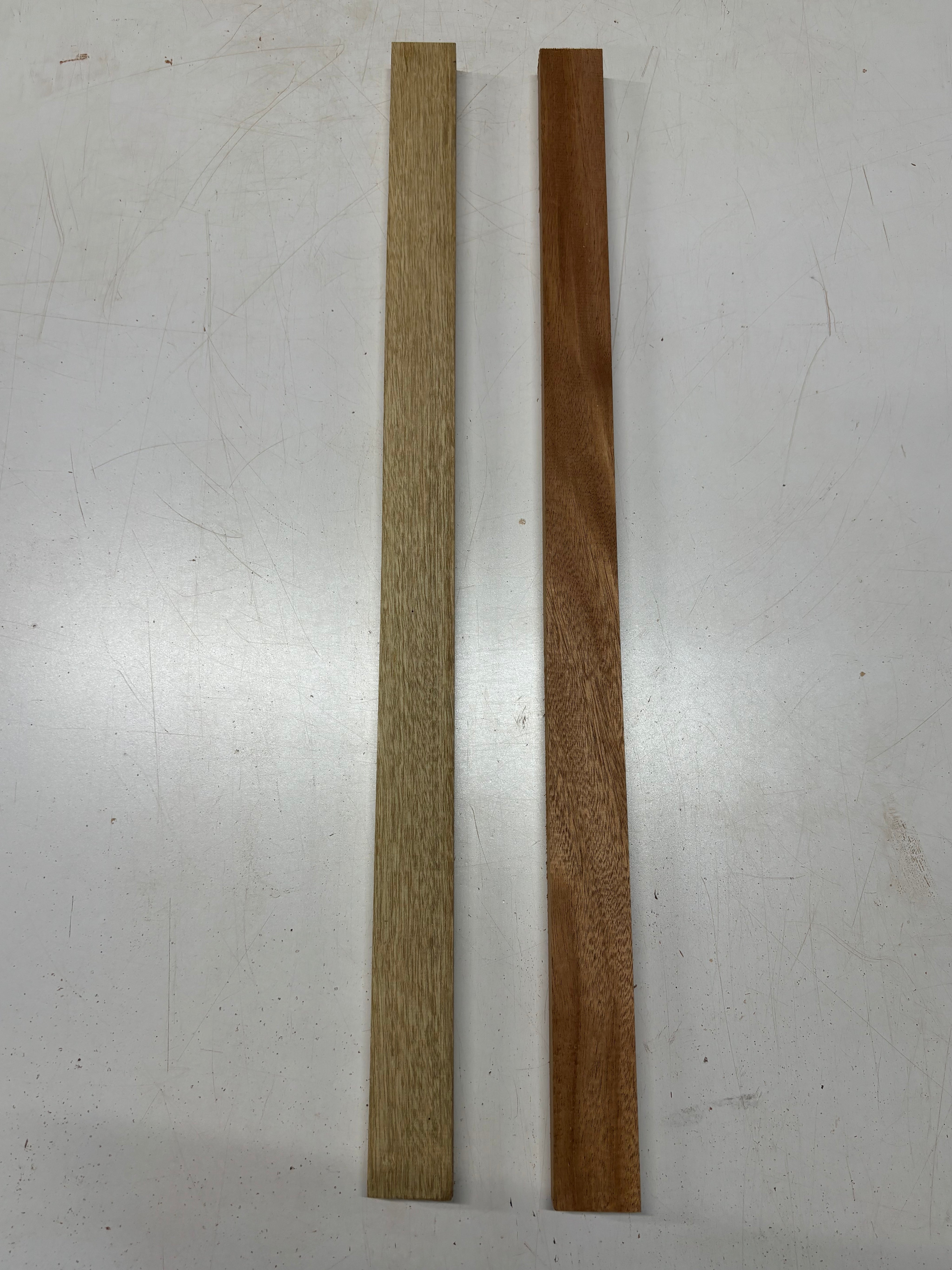 2 Pack, 2 Species African Mahogany + White Limba Thin Stock Lumber  31"x-1-7/8"x1"#7674 - Exotic Wood Zone
