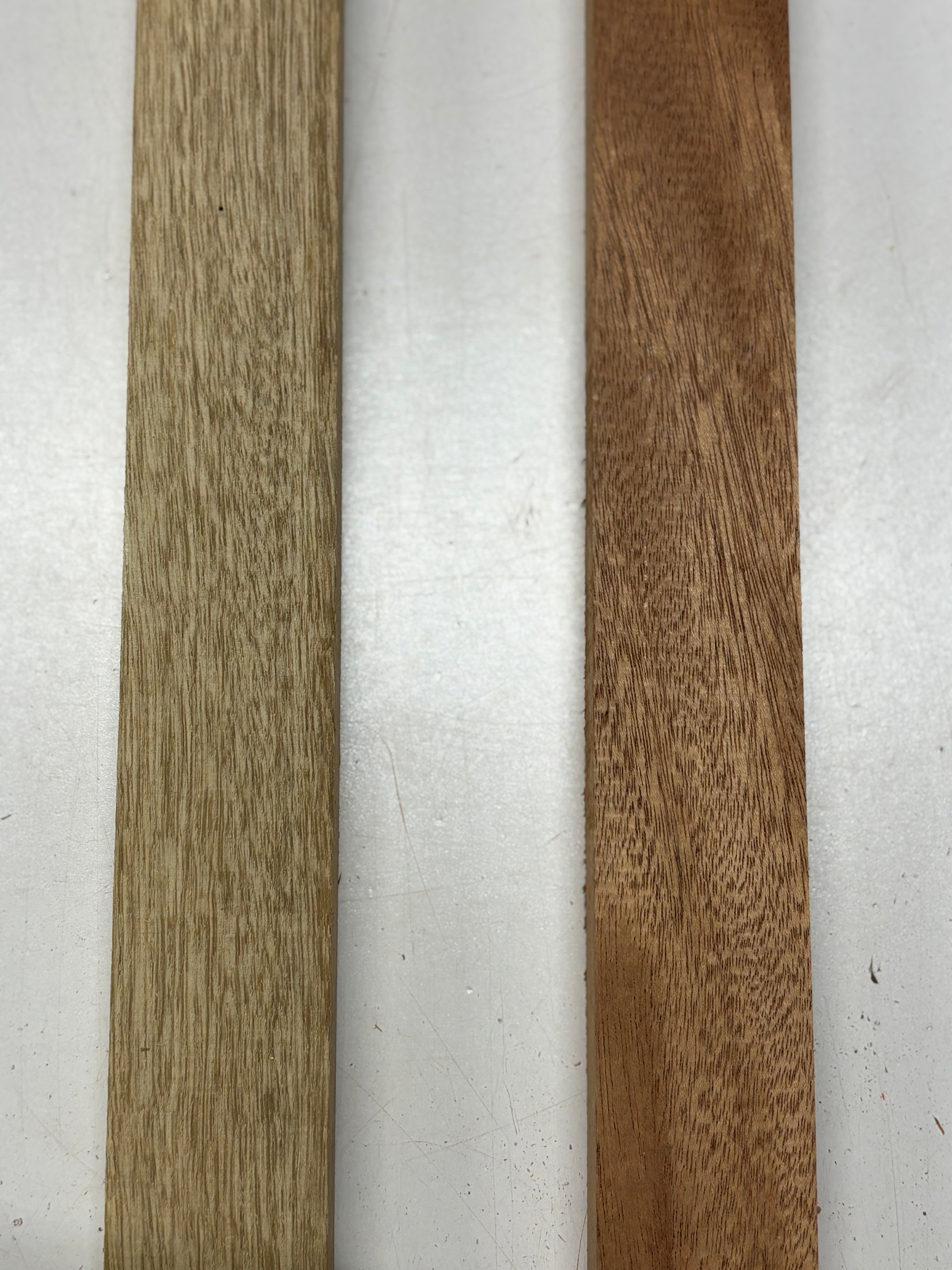 2 Pack, 2 Species African Mahogany + White Limba Thin Stock Lumber  31"x-1-7/8"x1"#7674 - Exotic Wood Zone