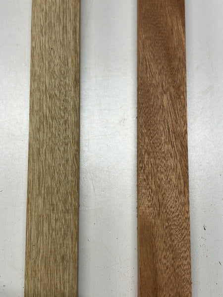 2 Pack, 2 Species African Mahogany + White Limba Thin Stock Lumber  31"x-1-7/8"x1"#7674 - Exotic Wood Zone