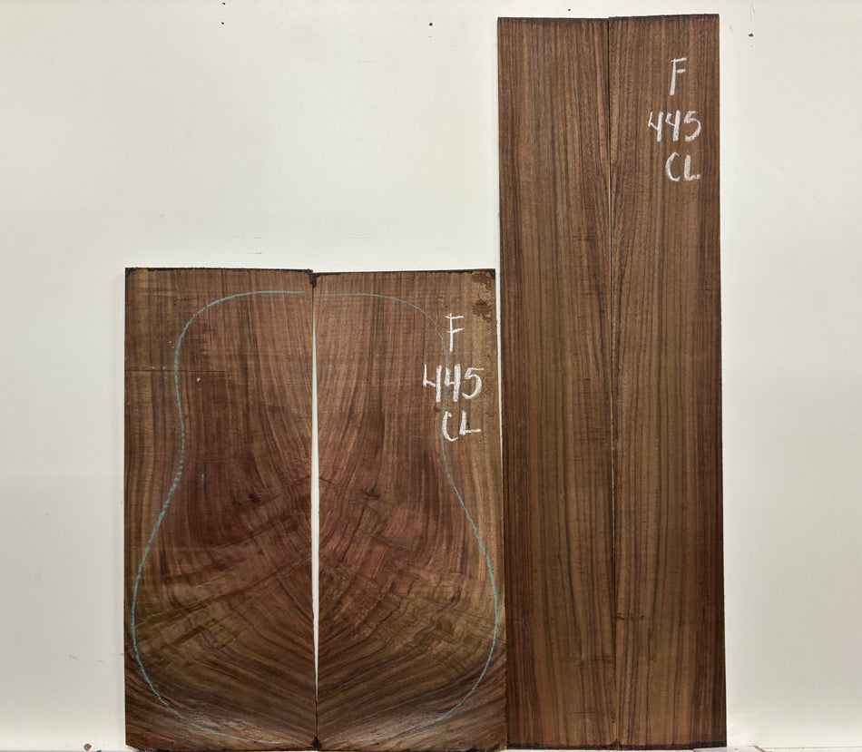 Figured Indian Rosewood Classical Guitar Back & Side Set #445