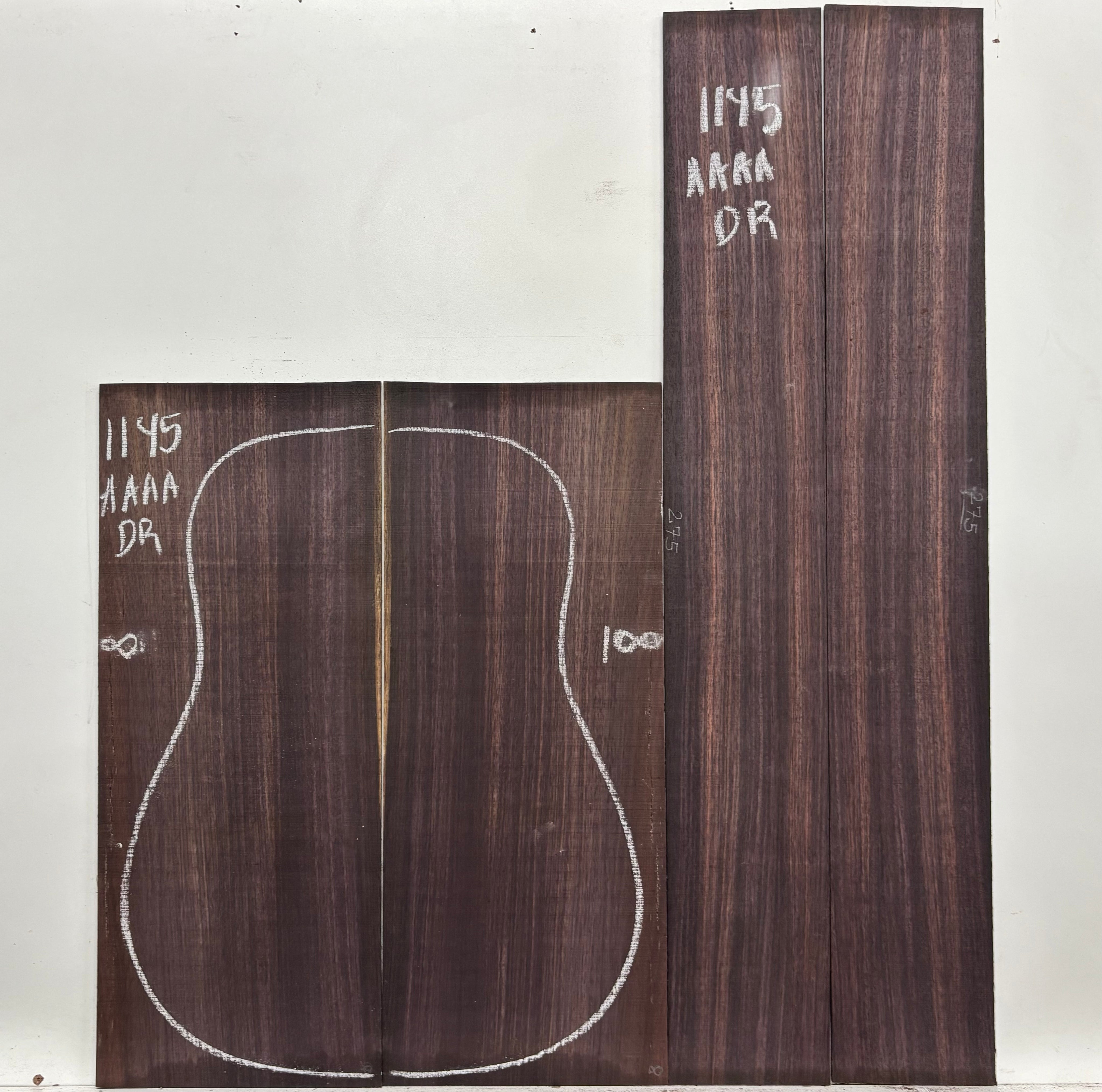 East Indian Rosewood Dreadnought AAAA Grade Guitar Back & Side Set #1145 - Exotic Wood Zone