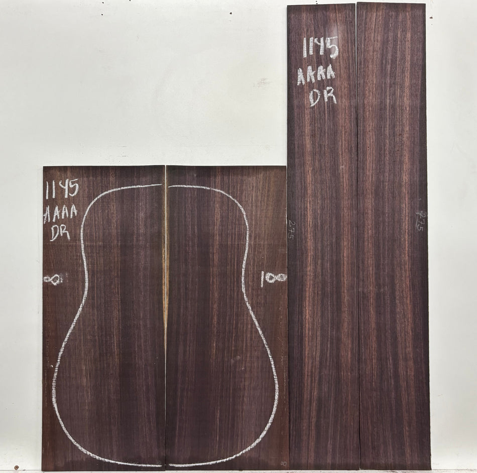 East Indian Rosewood Dreadnought AAAA Grade Guitar Back & Side Set #1145 - Exotic Wood Zone