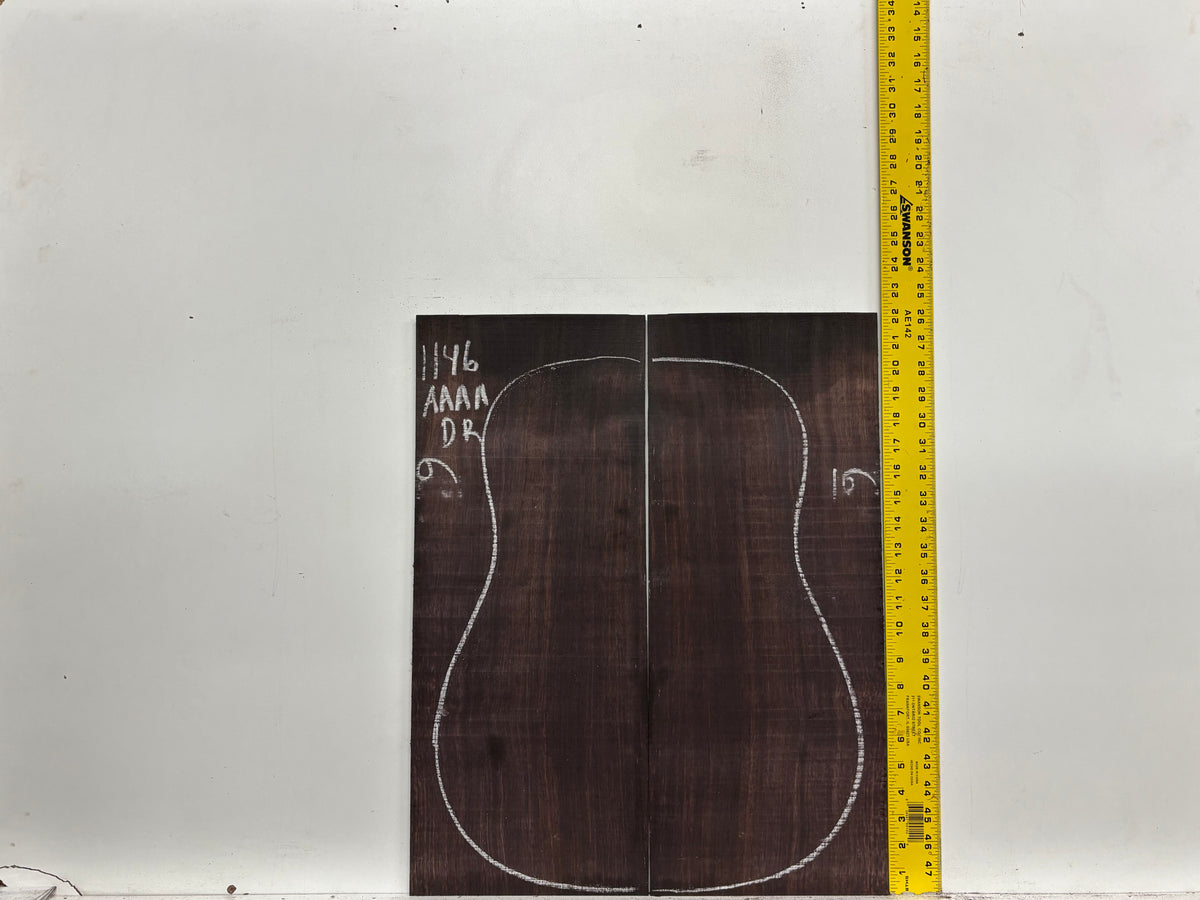 East Indian Rosewood Dreadnought AAAA Grade Guitar Back & Side Set #1146 - Exotic Wood Zone