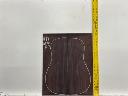 East Indian Rosewood Dreadnought AAAA Grade Guitar Back & Side Set #1147 - Exotic Wood Zone