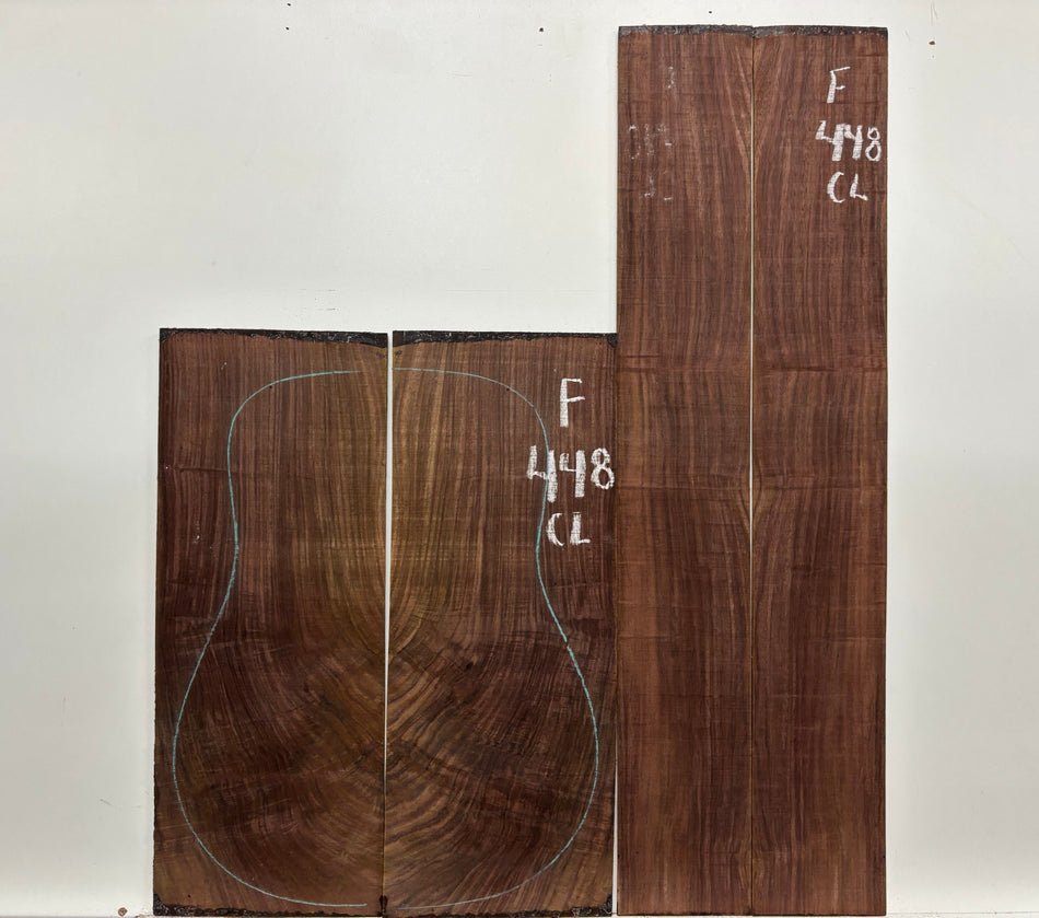 Figured Indian Rosewood Classical Guitar Back & Side Set #448