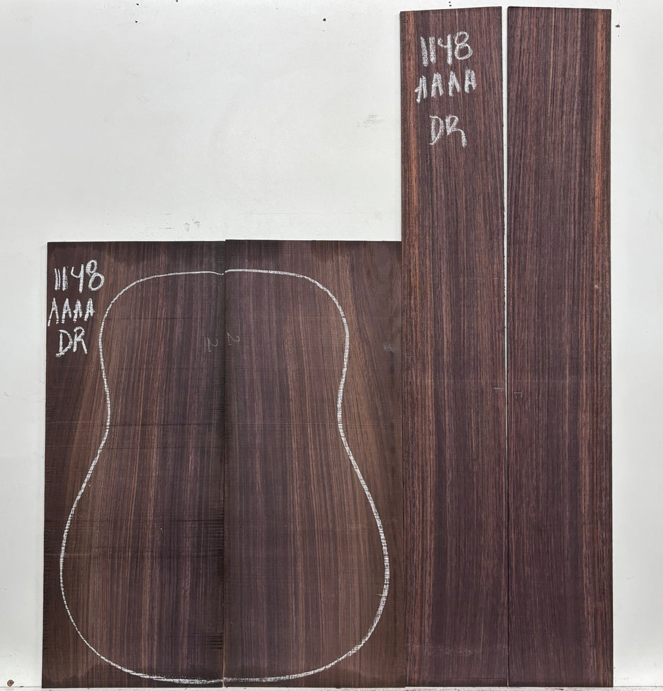 East Indian Rosewood Dreadnought AAAA Grade Guitar Back & Side Set #1148 - Exotic Wood Zone