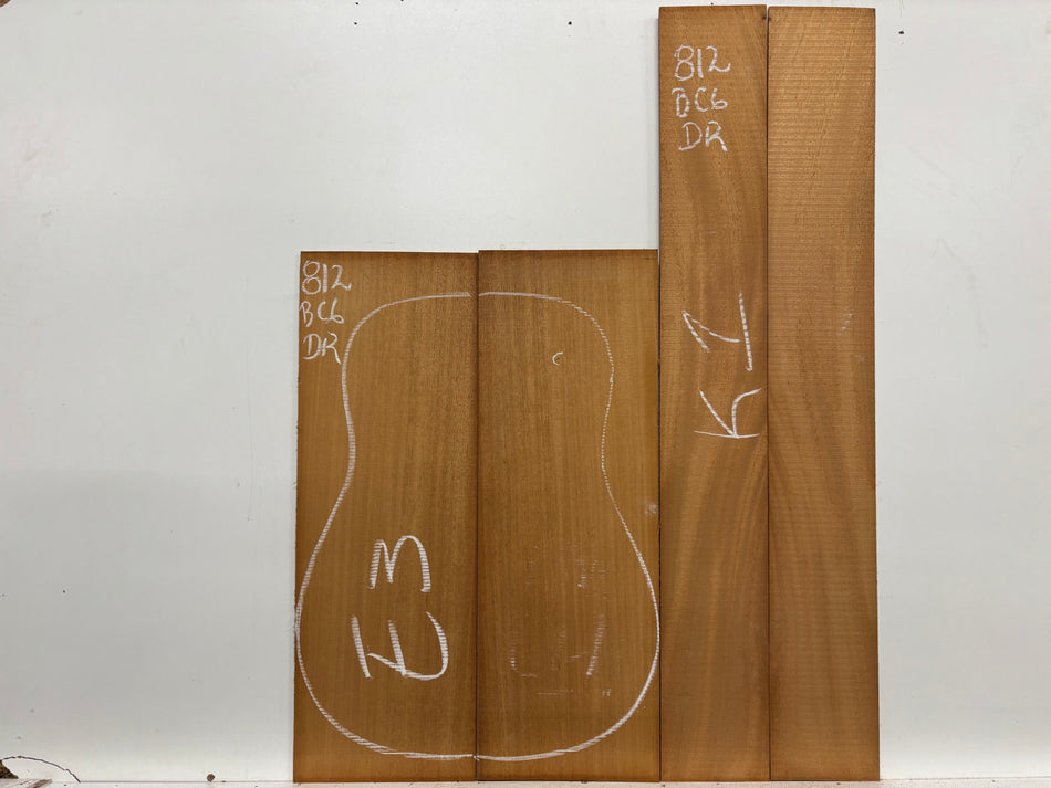 Mahogany Dreadnought Guitar Back & Side Set- BC Grade #812