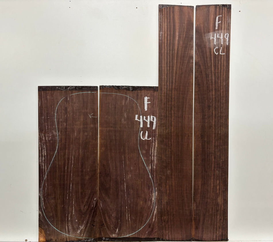 Figured Indian Rosewood Classical Guitar Back & Side Set #449