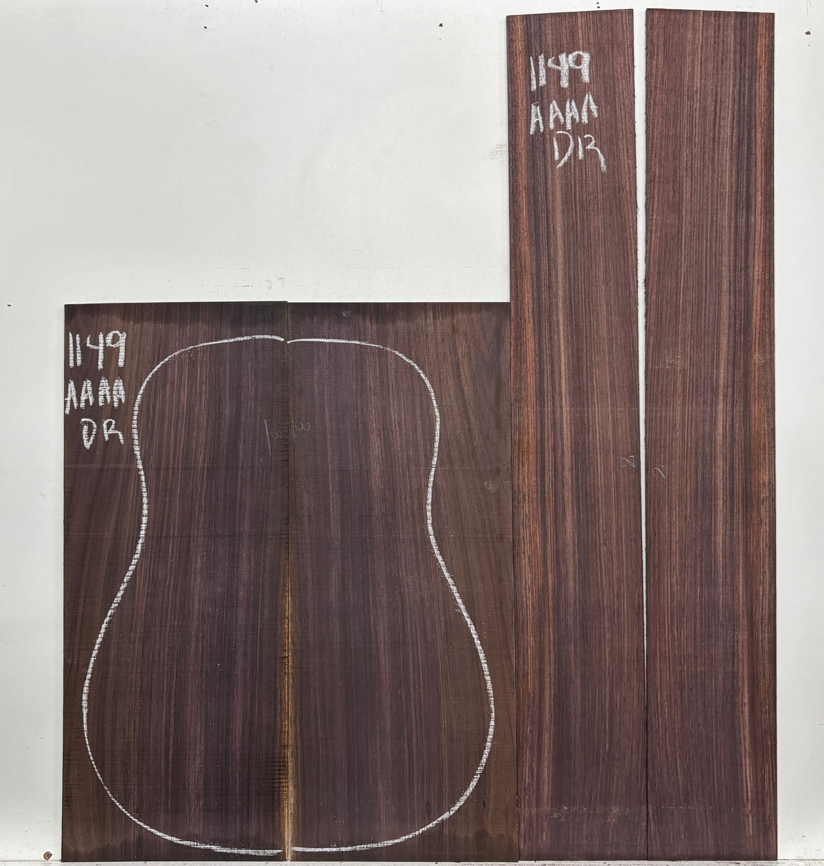 East Indian Rosewood Dreadnought AAAA Grade Guitar Back & Side Set #1149 - Exotic Wood Zone