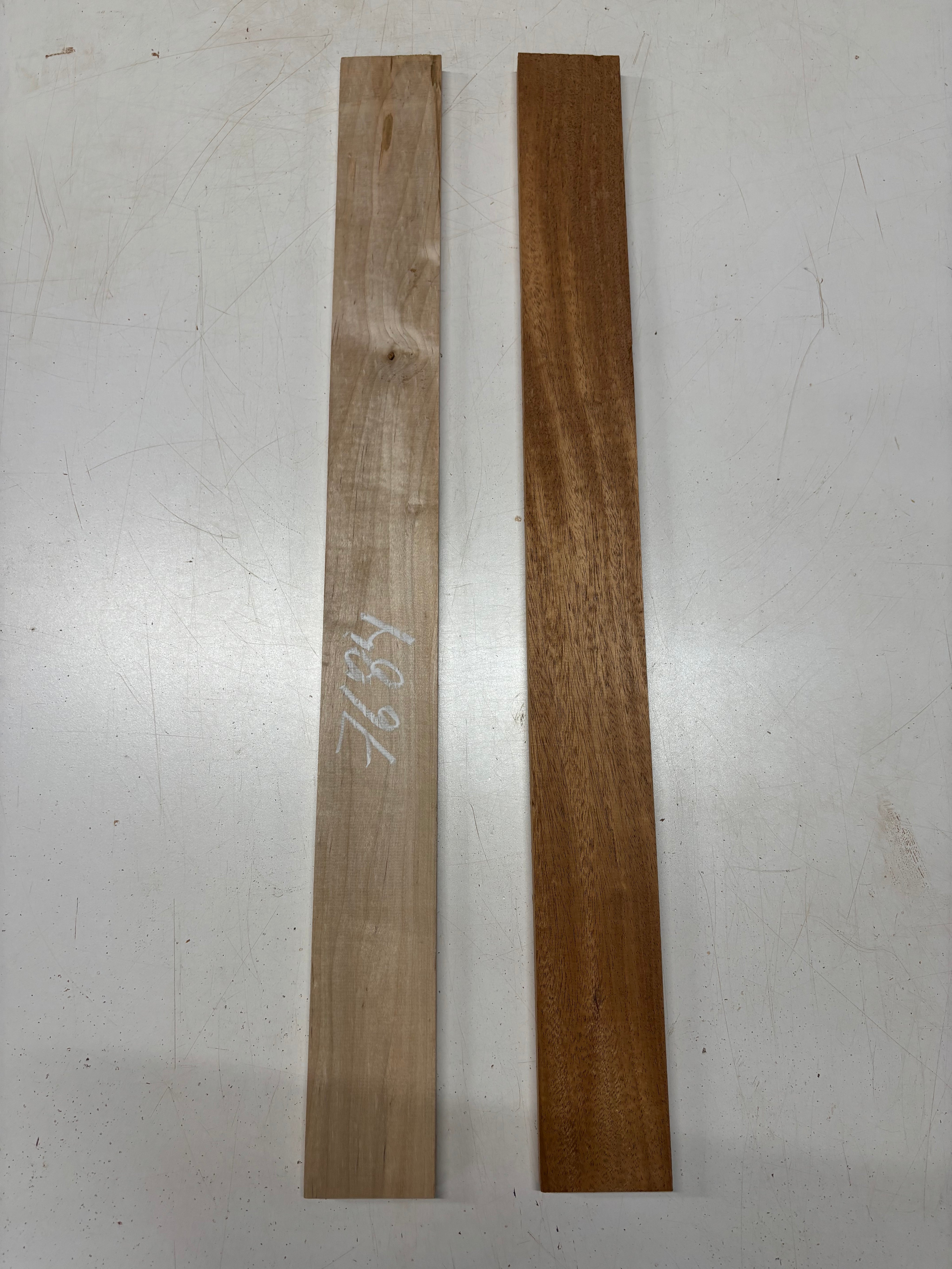 2 Pack, 2 Species Ambrosia Maple + African Mahogany Thin Stock Lumber  #7684 - Exotic Wood Zone