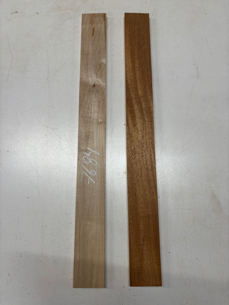 2 Pack, 2 Species Ambrosia Maple + African Mahogany Thin Stock Lumber  #7684 - Exotic Wood Zone