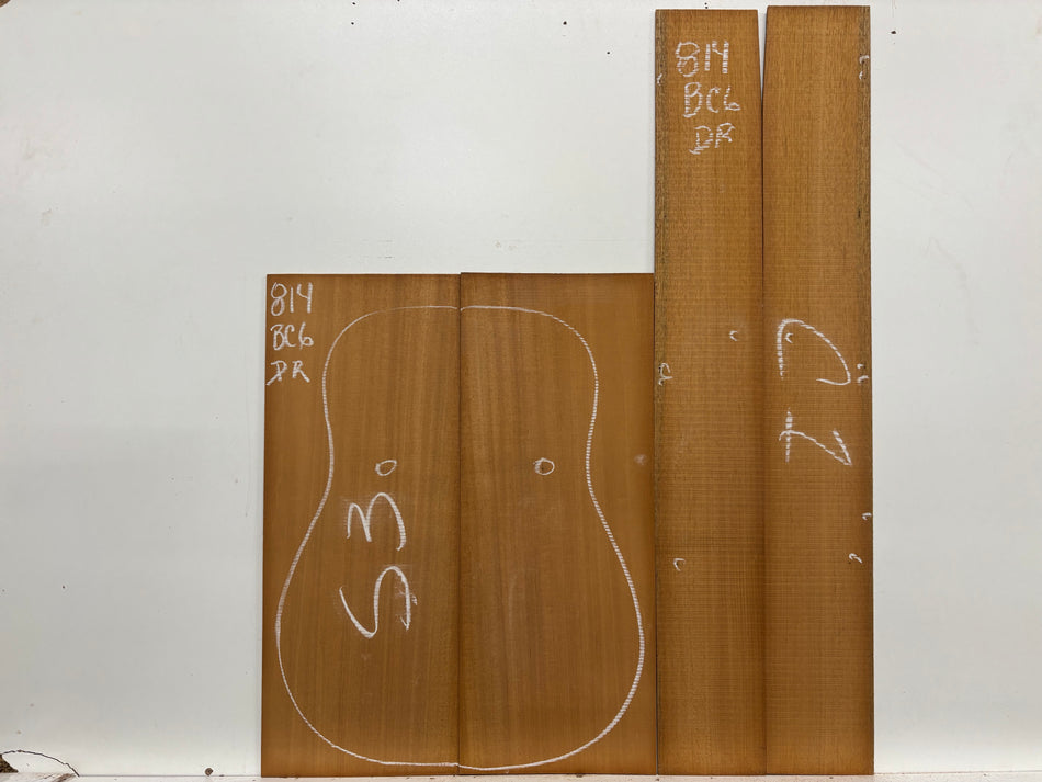 Mahogany Dreadnought Guitar Back & Side Set- BC Grade #814