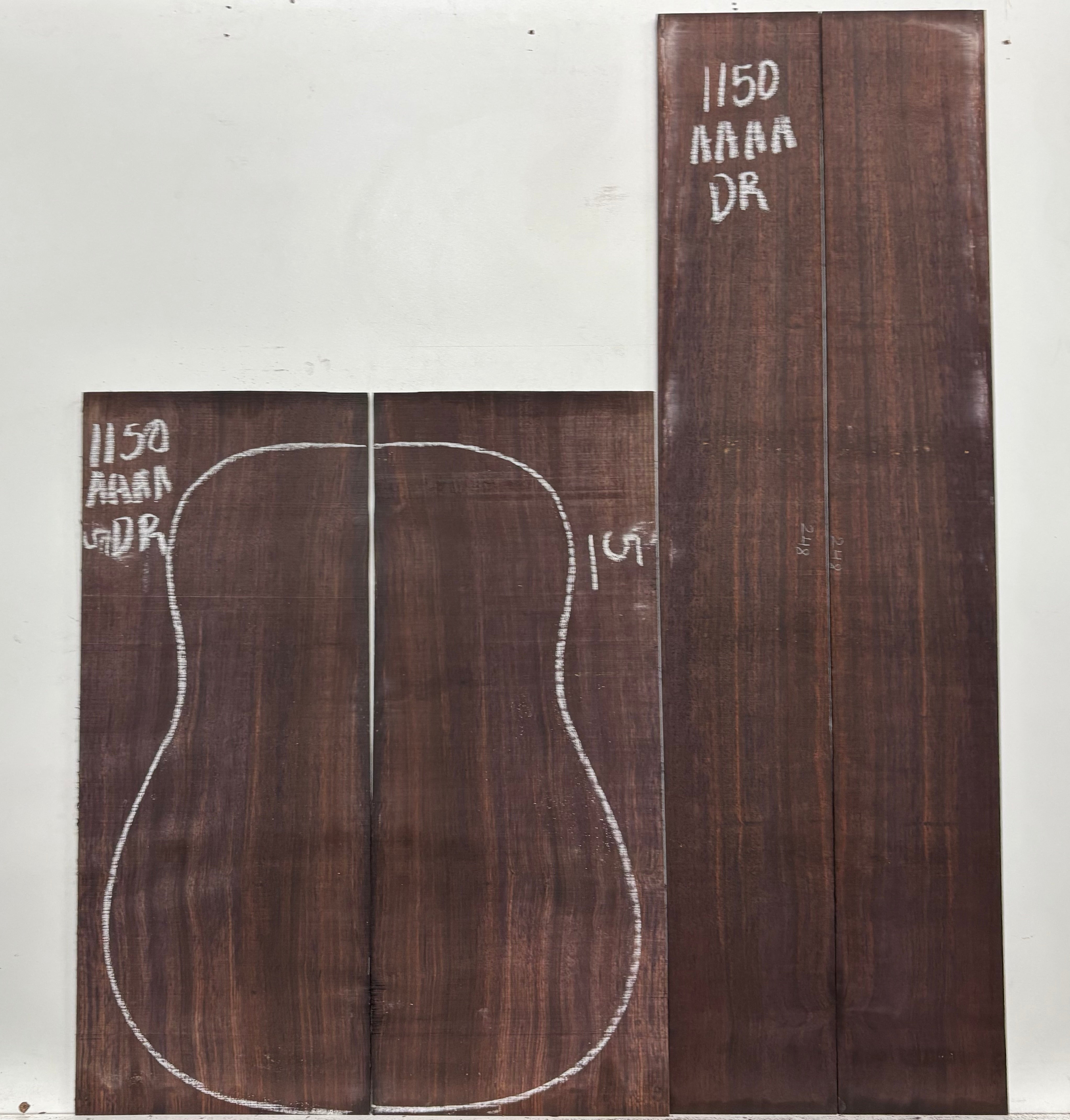 East Indian Rosewood Dreadnought AAAA Grade Guitar Back & Side Set #1150 - Exotic Wood Zone