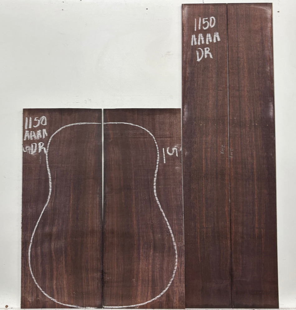 East Indian Rosewood Dreadnought AAAA Grade Guitar Back & Side Set #1150 - Exotic Wood Zone