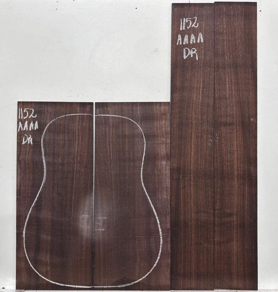 East Indian Rosewood Dreadnought AAAA Grade Guitar Back & Side Set #1152 - Exotic Wood Zone