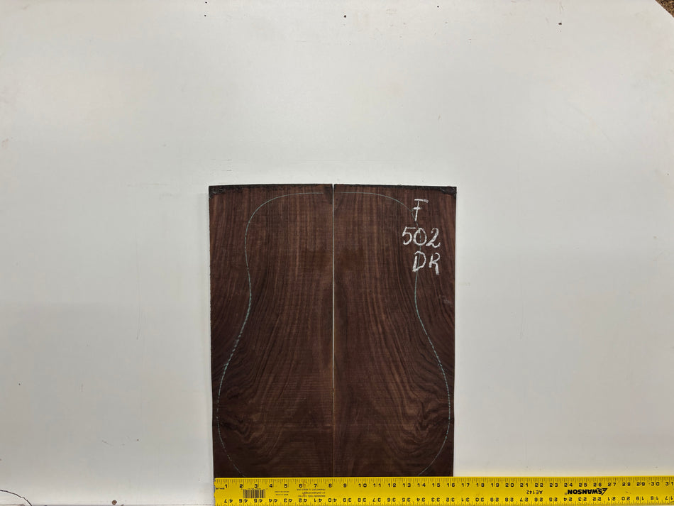 Figured Indian Rosewood Dreadnought Guitar Back & Side Set #502