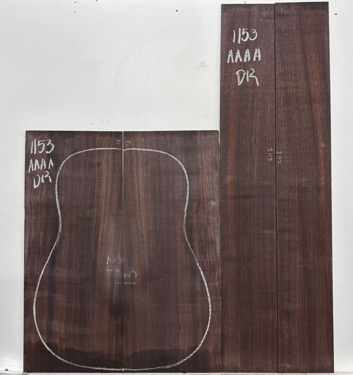 East Indian Rosewood Dreadnought AAAA Grade Guitar Back & Side Set #1153 - Exotic Wood Zone