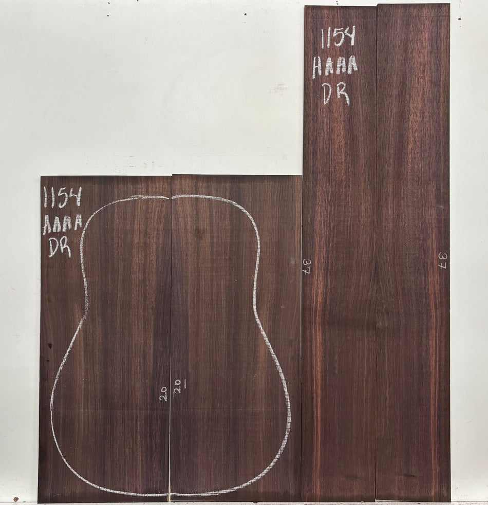 East Indian Rosewood Dreadnought AAAA Grade Guitar Back & Side Set #1154 - Exotic Wood Zone