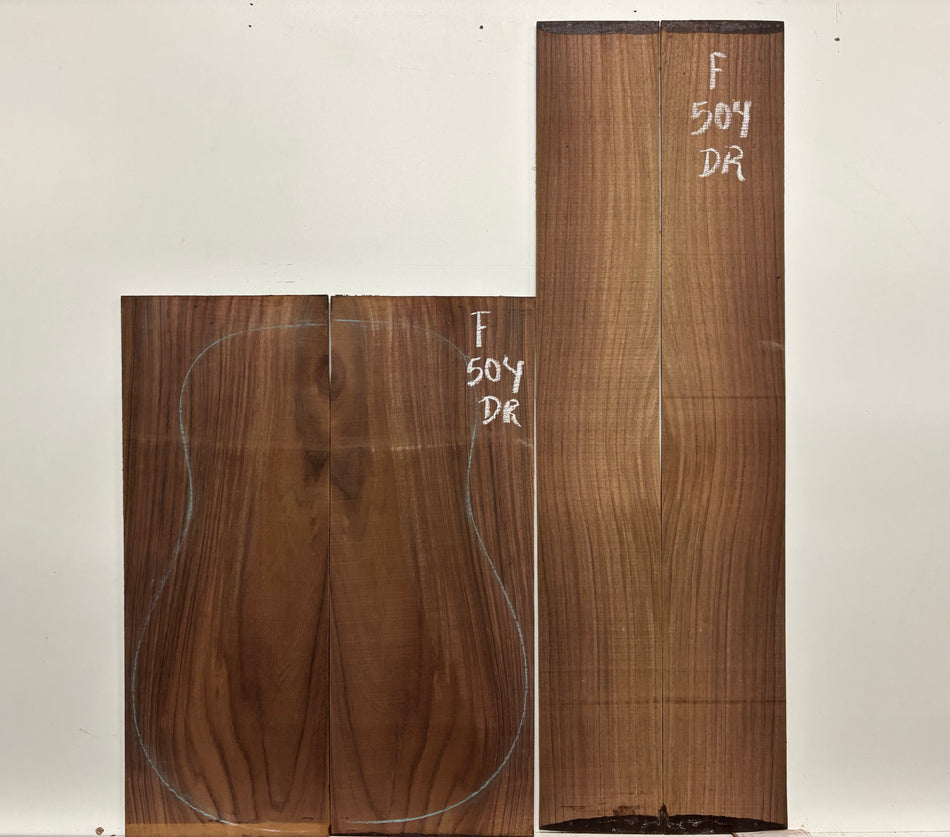 Figured Indian Rosewood Dreadnought Guitar Back & Side Set #504