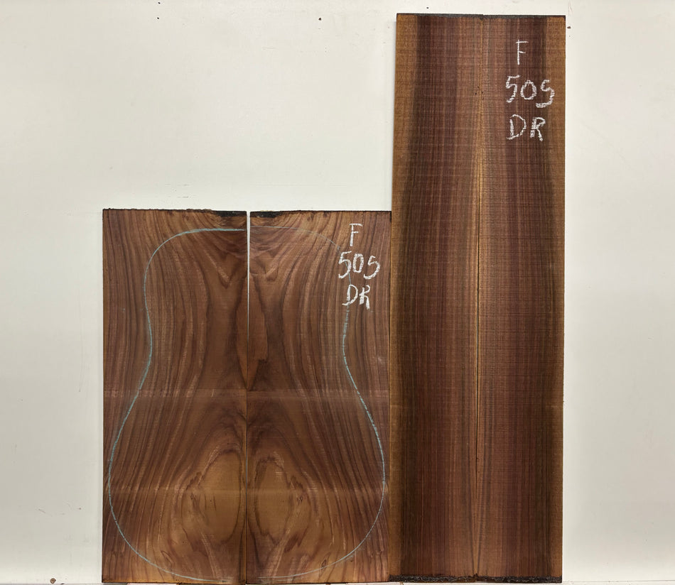 Figured Indian Rosewood Dreadnought Guitar Back & Side Set #505