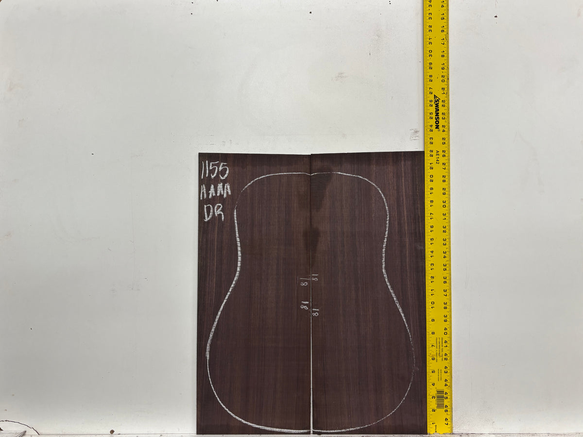 East Indian Rosewood Dreadnought AAAA Grade Guitar Back & Side Set #1155 - Exotic Wood Zone