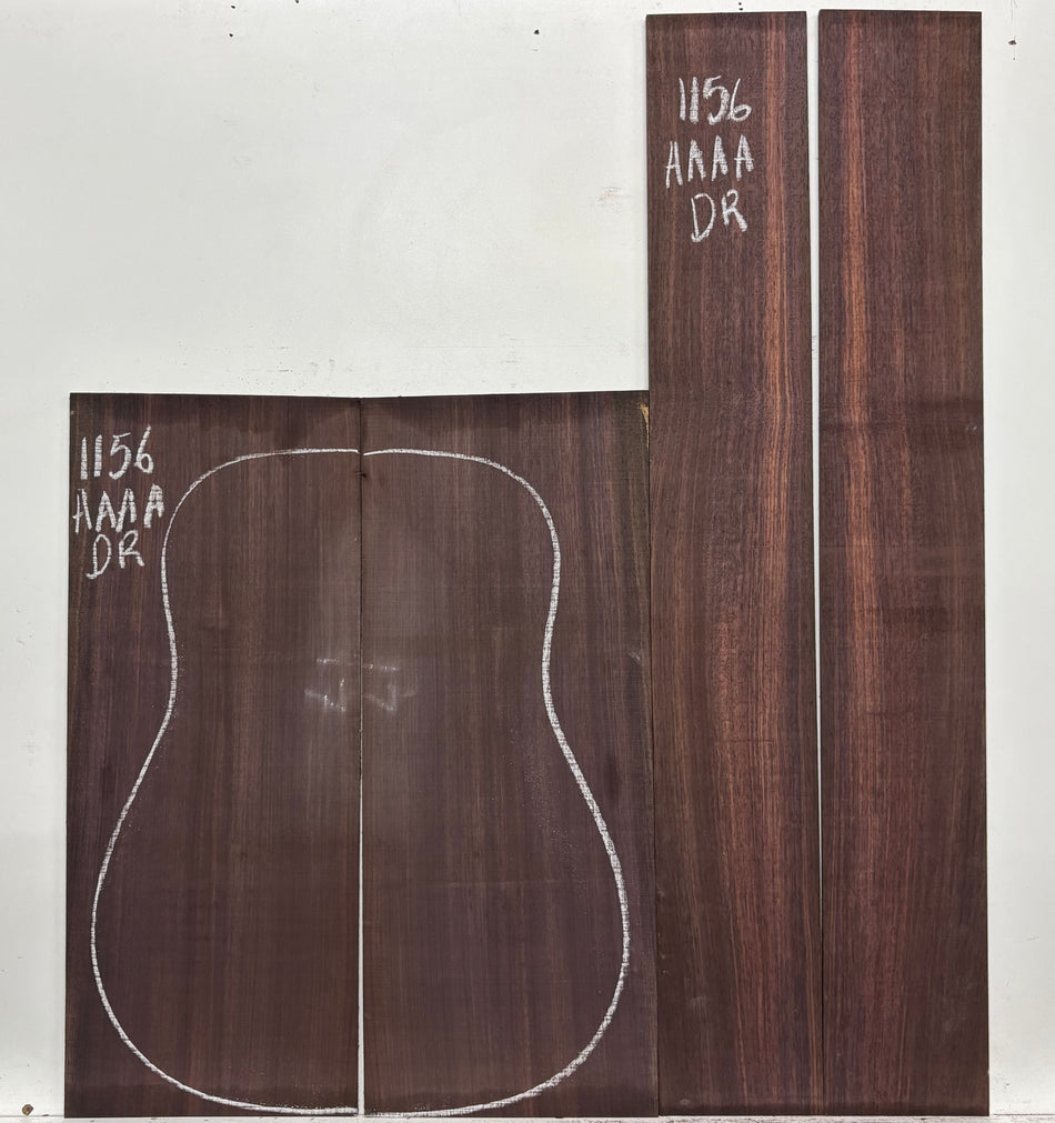 East Indian Rosewood Dreadnought AAAA Grade Guitar Back & Side Set #1156 - Exotic Wood Zone